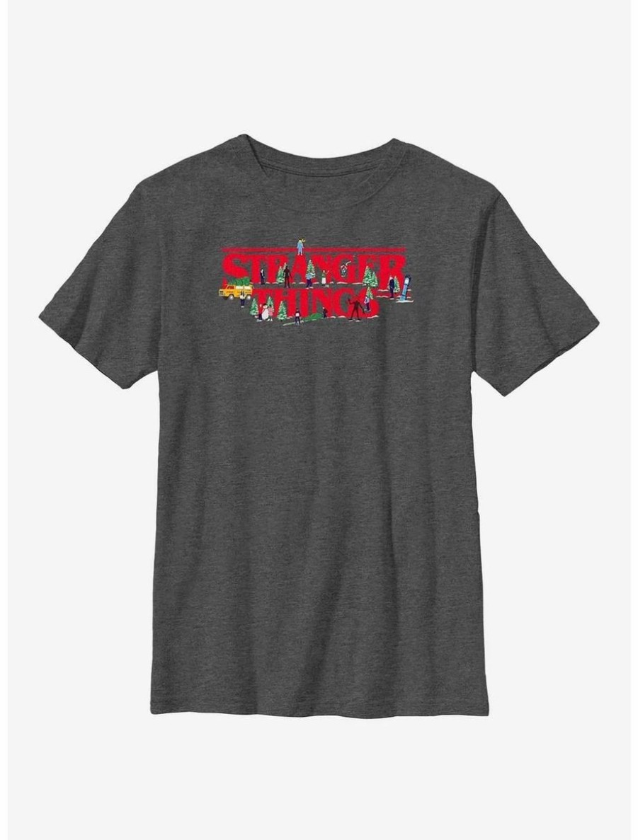 Youth | * Boxlunch Stranger Things Christmas Scene Logo Youth T-Shirt