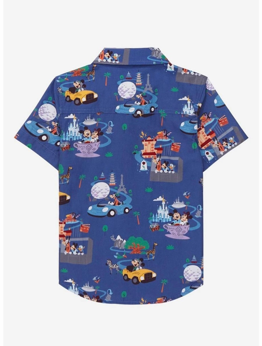 Toddler | * Disney Walt Disney World 50Th Anniversary Rides & Attractions Toddler Woven Button-Up Boxlunch Exclusive