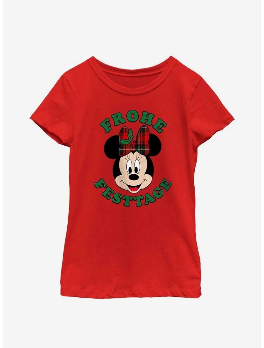 Youth | * Boxlunch Disney Minnie Mouse Frohe Festtage Happy Holidays In German Youth Girls T-Shirt