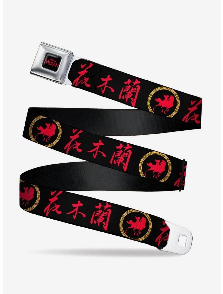 Accessories | * Boxlunch Disney Mulan Chinese Characters And Horse Silhouette Youth Seatbelt Belt