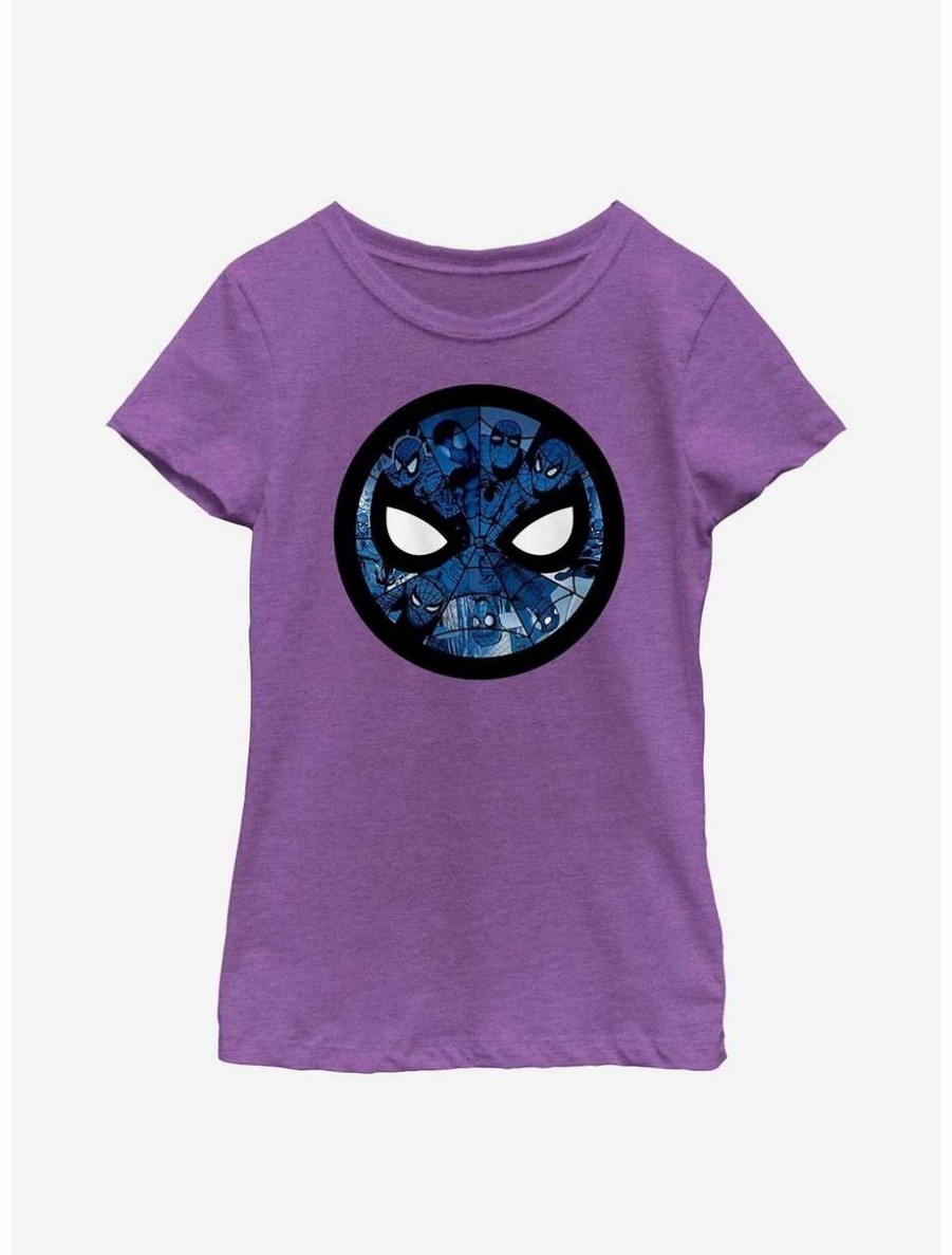 Youth | * Boxlunch Marvel Spider-Man Mask Of Faces Youth Girls T-Shirt