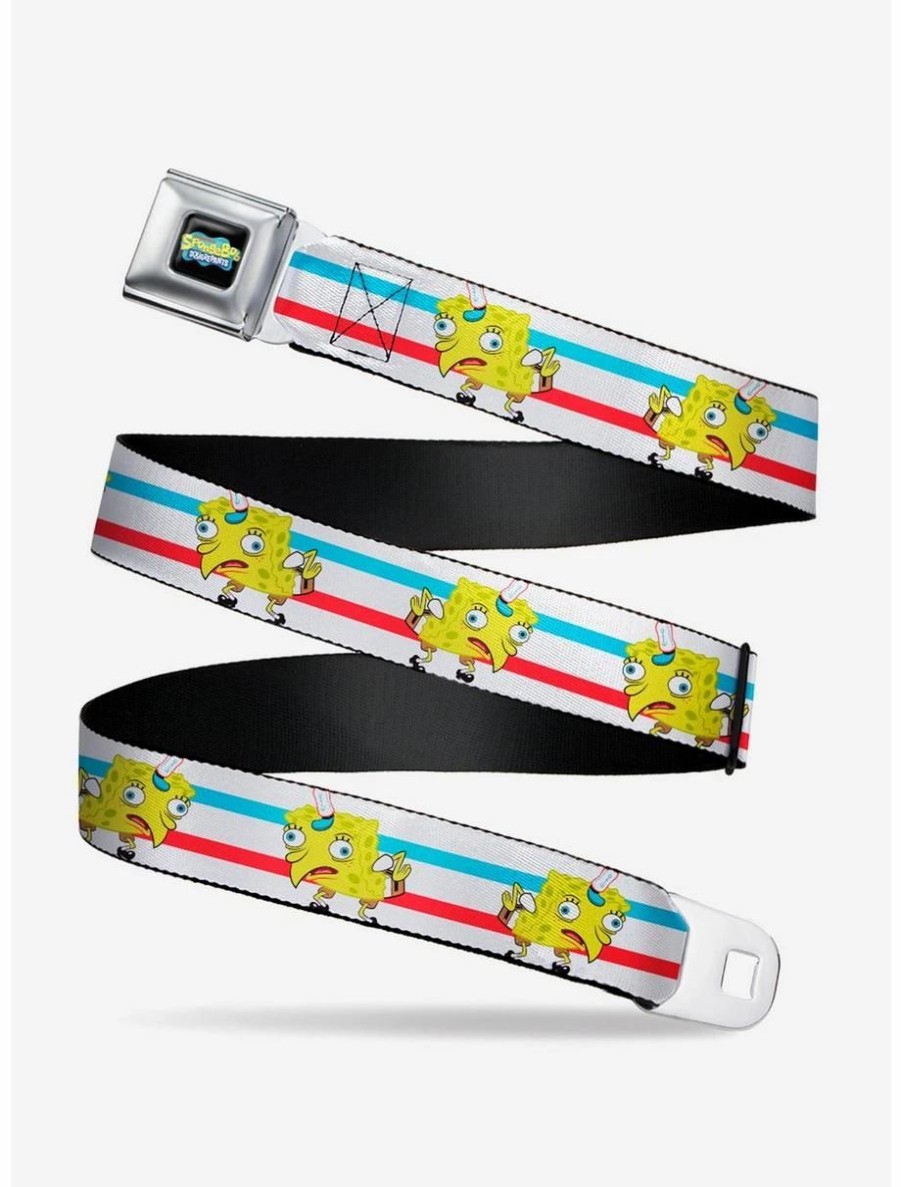 Accessories | * Boxlunch Spongebob Squarepants Mocking Pose Striped Youth Seatbelt Belt