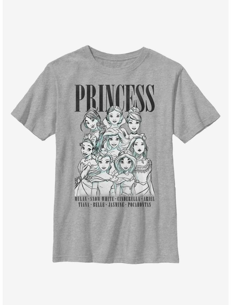 Youth | * Boxlunch Disney Princesses Outline Group Stack Youth T-Shirt