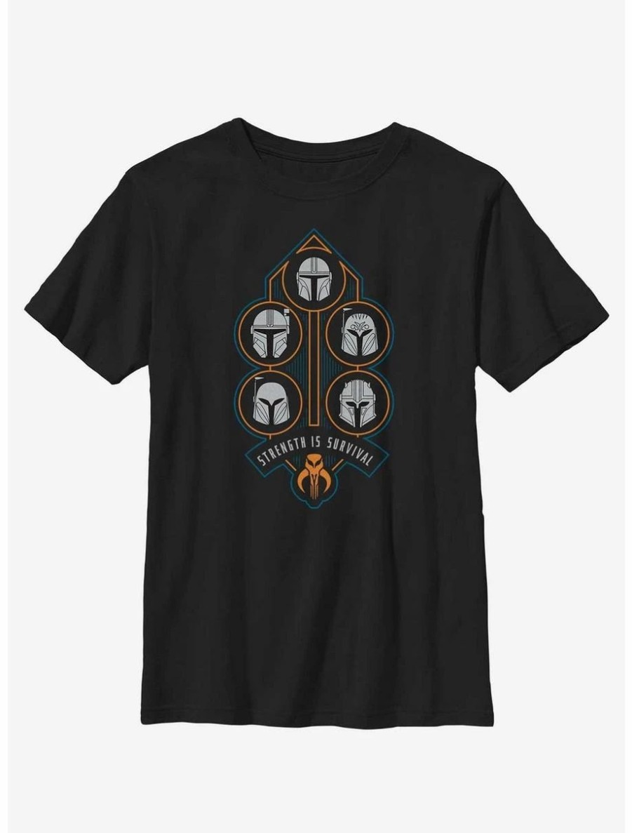 Youth | * Boxlunch Star Wars The Mandalorian Strength Is Survival Youth T-Shirt