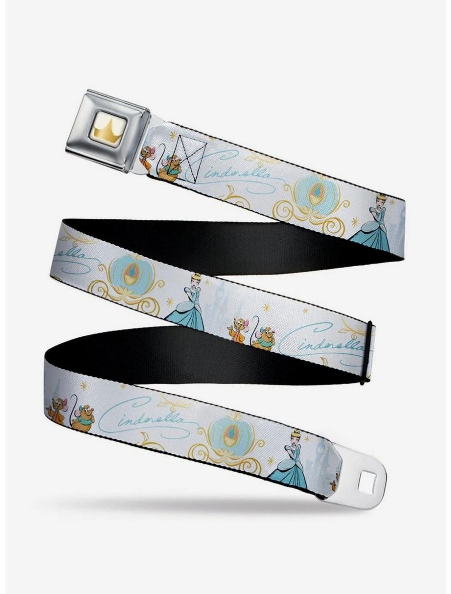 Accessories | * Boxlunch Disney Cinderella Pumpkin Coach And Mice Youth Seatbelt Belt