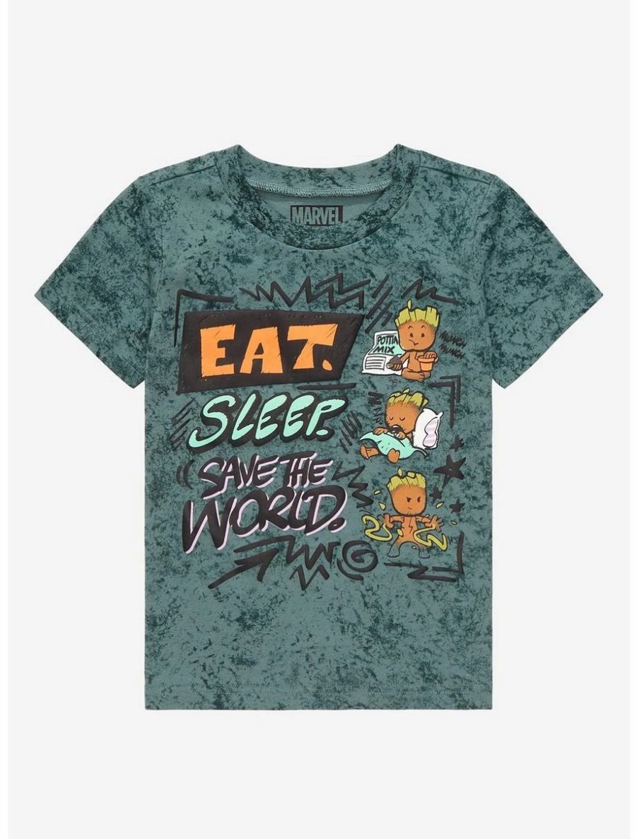 Toddler | * Marvel Guardians Of The Galaxy Groot Eat Sleep Tie-Dye Toddler T-Shirt Boxlunch Exclusive