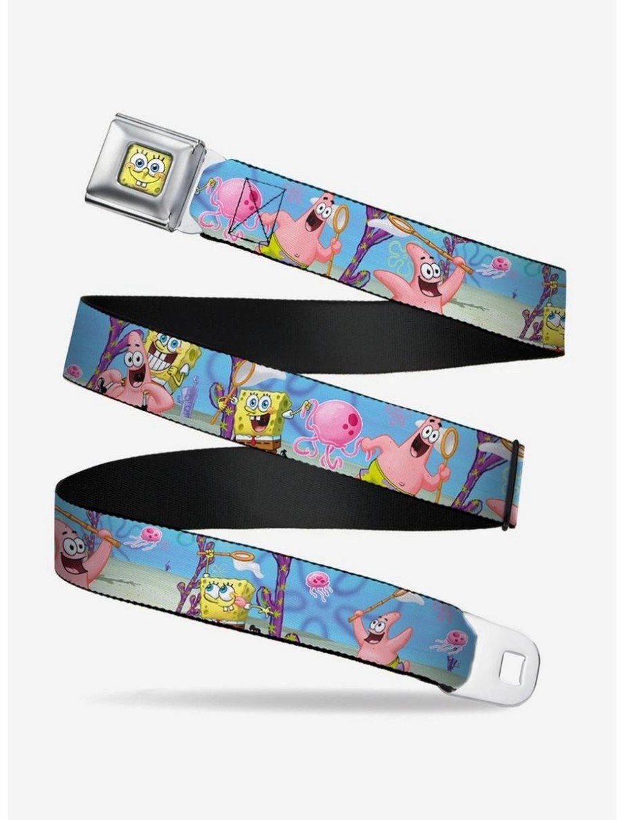 Accessories | * Boxlunch Spongebob Squarepants Patrick Starfish Jellyfishing Scenes Youth Seatbelt Belt