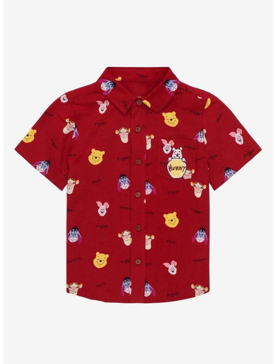 Toddler | * Disney Winnie The Pooh Hundred Acre Wood Friend Portraits Toddler Woven Button-Up Boxlunch Exclusive