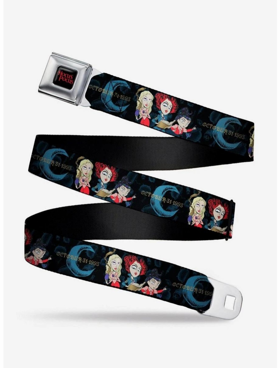 Accessories | * Boxlunch Disney Hocus Pocus Sanderson Sisters Group Pose Black Blues Youth Seatbelt Belt