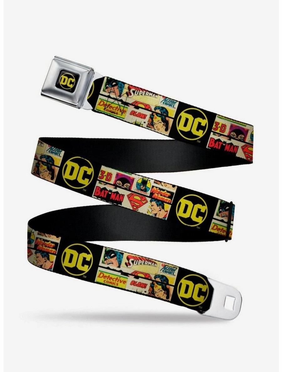 Accessories | * Boxlunch Dc Comics Vintage Superhero Logos Youth Seatbelt Belt