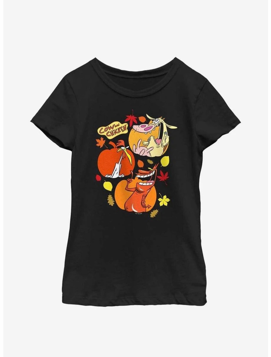 Youth | * Boxlunch Cow And Chicken Cow And Chicken Pumpkin Portraits Youth Girls T-Shirt