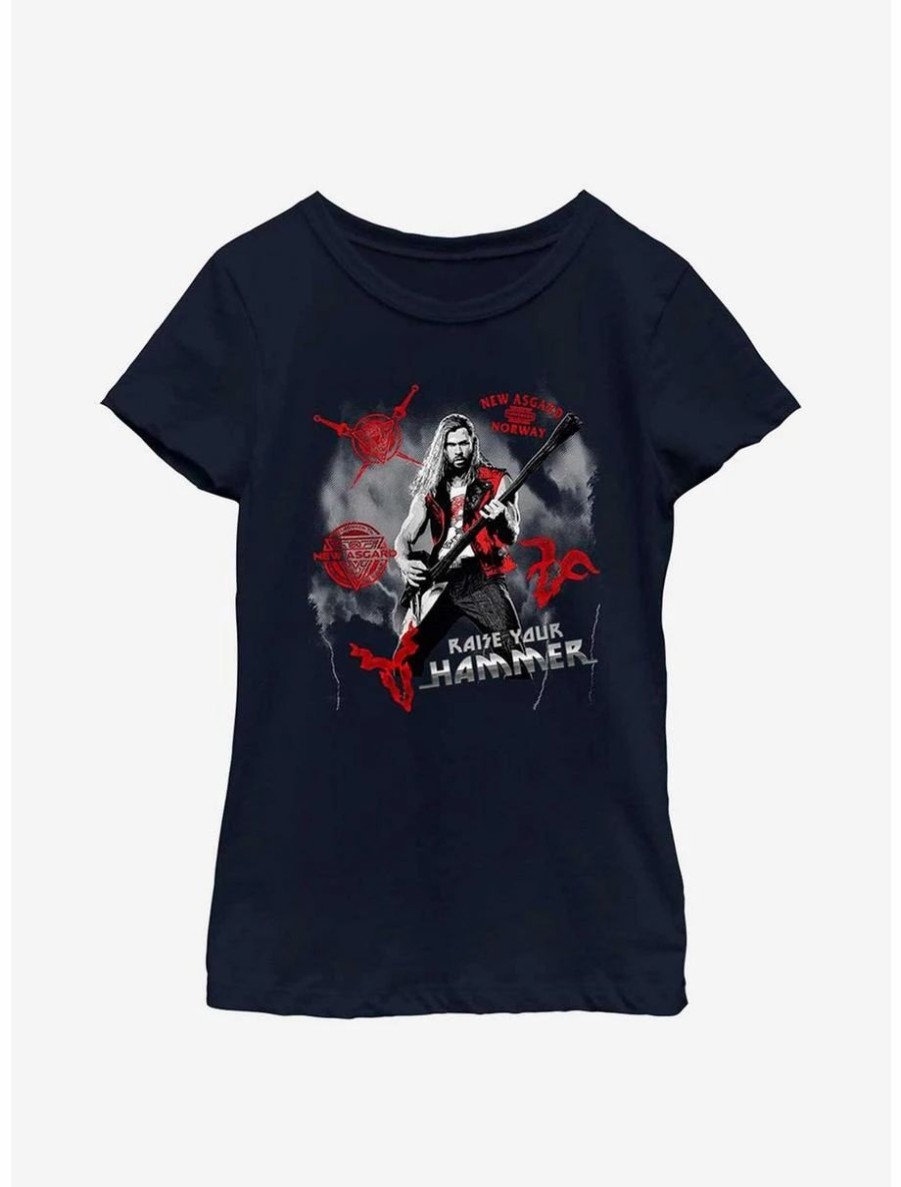 Youth | * Boxlunch Marvel Thor: Love And Thunder Rock God Raise Your Hammer Youth Girls T-Shirt